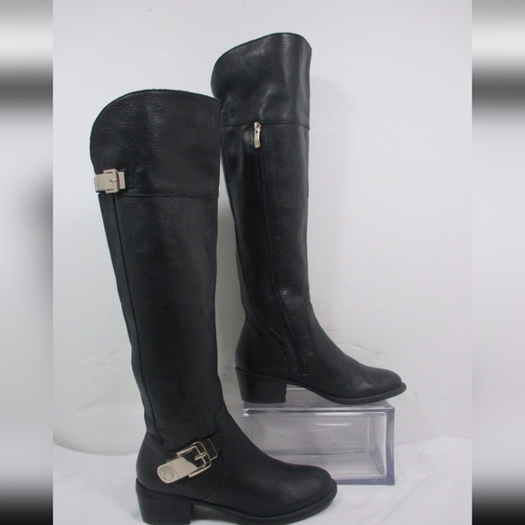NEW VINCE CAMUTO BOCA BLACK GENUINE LEATHER KNEE HIGH BOOTS SIZE 12 - Picture 2 of 11